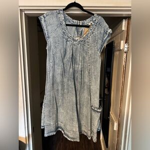 EASEL Denim Blue Short Sleeve Dress